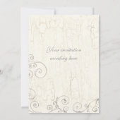 Black 'n White Damask (lila) bruiloft uitnodiging (Achterkant)