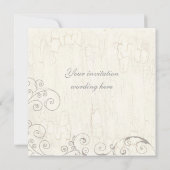 Black 'n White Damask (rood) Uitnodiging voor brui (Achterkant)