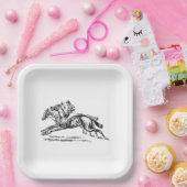 BLACK n WHITE DERBY PAPER PLATE Papieren Bordje (Feest)