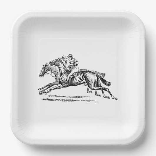 BLACK n WHITE DERBY PAPER PLATE Papieren Bordje (Voorkant)