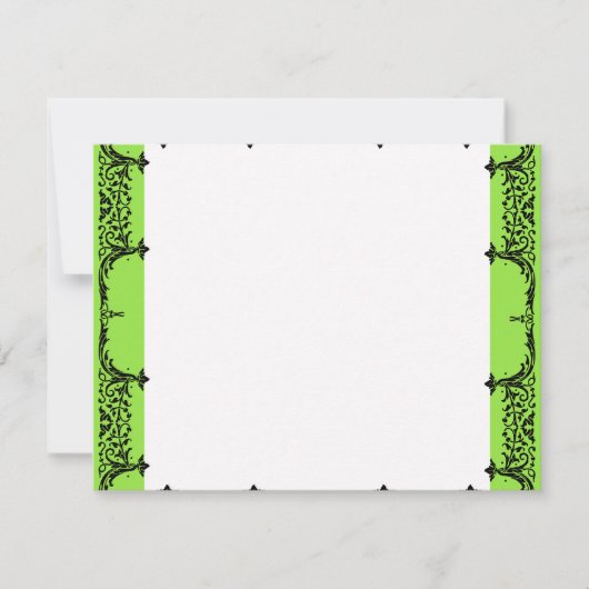 Black n White Fleur de Lis Bedankt voor het huweli Notitiekaartje (Voorkant)