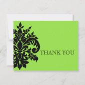 Black n White Fleur de Lis Bedankt voor het huweli Notitiekaartje (Achterkant)