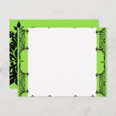 Black n White Fleur de Lis Bedankt voor het huweli Notitiekaartje (Voorkant / Achterkant)