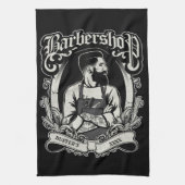 Black-n-White Hipster Barbershop personaliseren Theedoek (Verticaal)