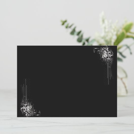 Black n White Invitation Kaart (Staand voorkant)