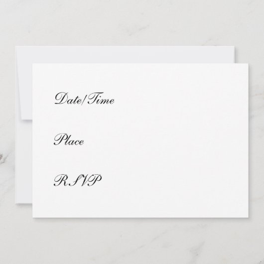 Black n White Invitation Kaart (Achterkant)