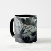 Black n White Moth Coffee Mug Mok (Voorkant links)