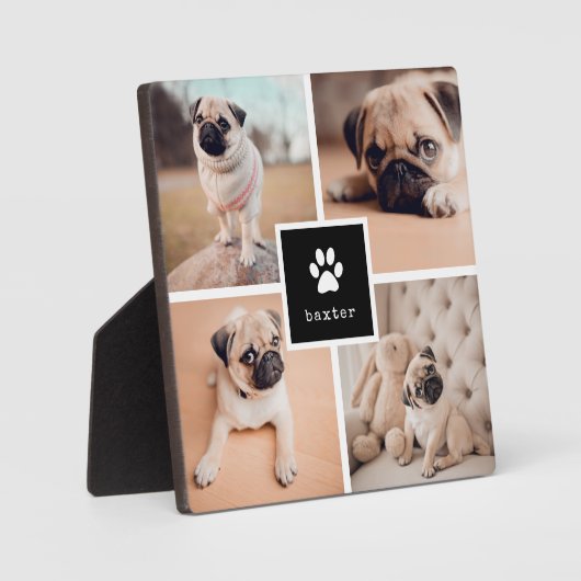 Black | Naam en foto's plakken van honden Fotoplaat (Voorkant)