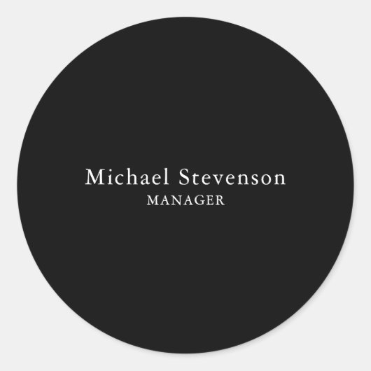 Black Naam & Titel beroep aanpassen Ronde Sticker (Voorkant)