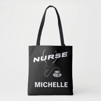 BLACK  naam verpleegster Tote Bag