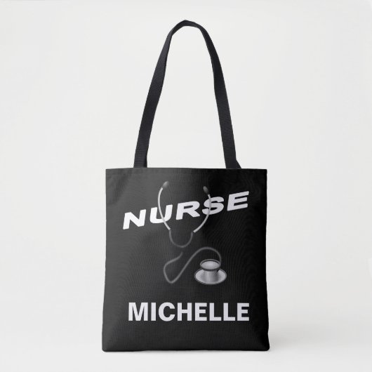 BLACK  naam verpleegster Tote Bag (Voorkant)