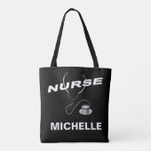 BLACK  naam verpleegster Tote Bag (Achterkant)