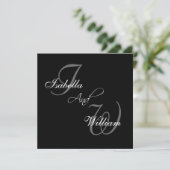 Black Names Initialen Wedding Invitations Kaart (Staand voorkant)