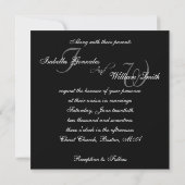 Black Names Initialen Wedding Invitations Kaart (Achterkant)