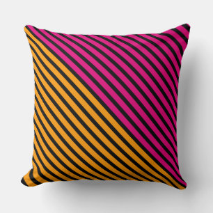 Black Narrow Stripes + uw achtergrondkleur en idee Kussen