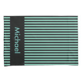 Black Narrow Stripes + uw achtergrondkleur en idee Kussensloop (Voorkant-Rechts)