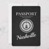 Black Nashville Passport Bewaar de datum Save The Date (Voorkant)