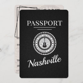 Black Nashville Passport Bewaar de datum Save The Date