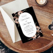 Black & Natural Floral Wedding - Black Kaart