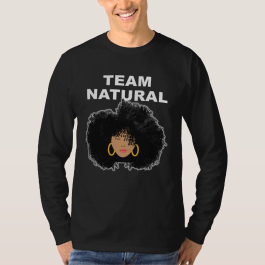 Black Natural Hair Team Natural + Afro hair T-shirt (Voorkant)