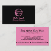 Black Natural Soap Logo Spa Bath Bomb Visitekaartje (Voorkant / Achterkant)