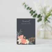 Black Navy Ambrosia Floral Blank Jewelry Display Visitekaartje (Staand voorkant)