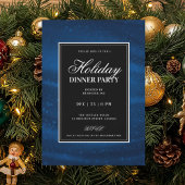 Black & Navy Blu Sequins Xmas Holiday Dinner Party Kaart