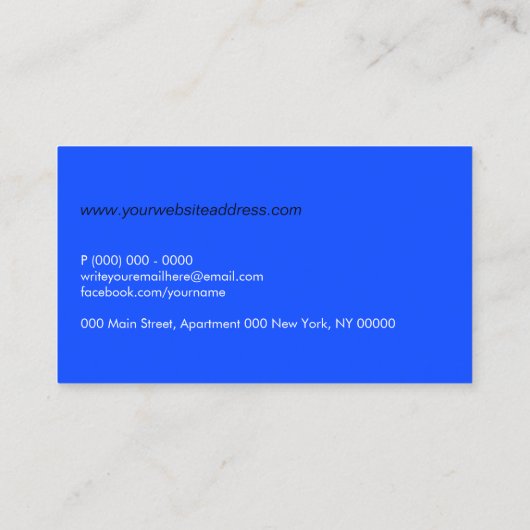 Black Navy Blue Brain mental hypnosis psychiatrist Visitekaartje (Achterkant)