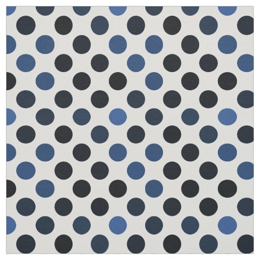 Black Navy Blue White Polka Dots Pattern Stof (Swatch)