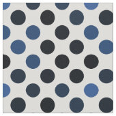 Black Navy Blue White Polka Dots Pattern Stof (Close Up)