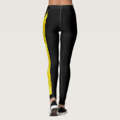 Black Nebraska State Goldenrod Flower Leggings (Achterkant)