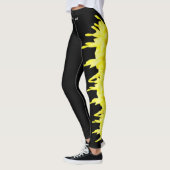 Black Nebraska State Goldenrod Flower Leggings (Links)