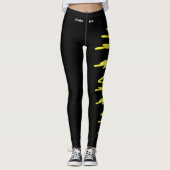 Black Nebraska State Goldenrod Flower Leggings (Voorkant)