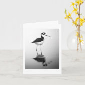 Black-necked Stilt Notecard Kaart (Gele Bloem)