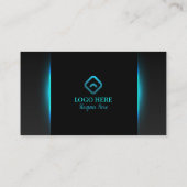 Black & Neon Blue Visitekaartjes 16 Pack van 100 (Achterkant)