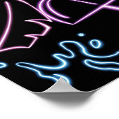 Black Neon Glow Waterverf Pool Party Welkom Poster (Hoek)