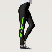 Black Neon Green Lightning Bolt Leggings (Rechts)