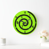Black & Neon Green Spiral Wall Clock Grote Klok (Huis)