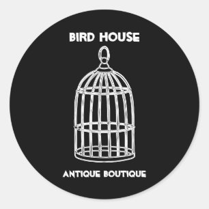 Black Nest Antiek Decor Bird House Ronde Sticker