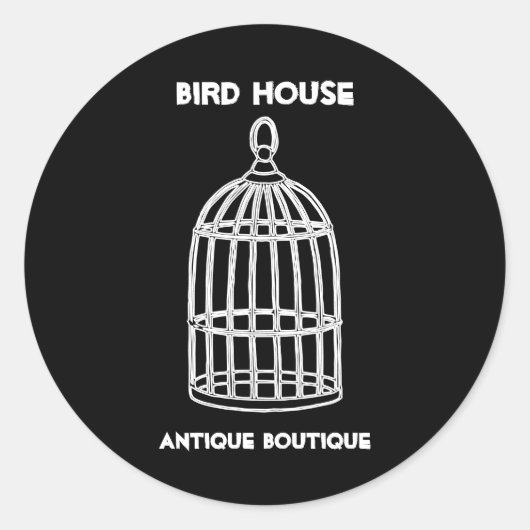Black Nest Antiek Decor Bird House Ronde Sticker (Voorkant)