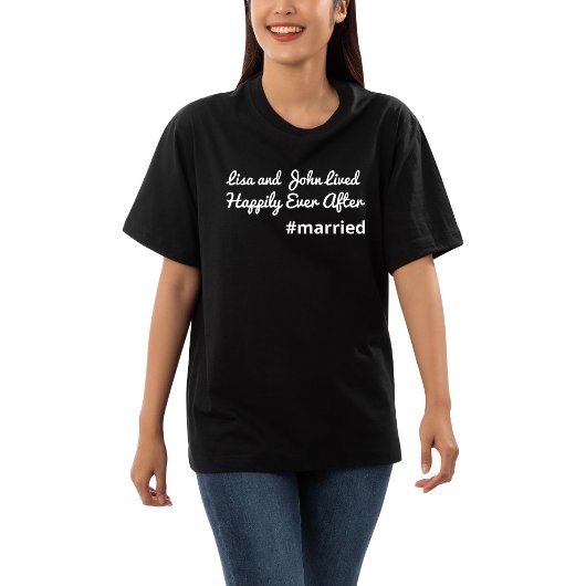 Black net getrouwd vrouw bruid huwelijksfeest t-shirt