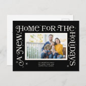 Black New Home for the Holidays Photo Feestdagenkaart (Voorkant / Achterkant)