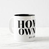 Black New Homeowner jaar ingesteld Tweekleurige Koffiemok (Voorkant links)