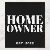 Black New Homeowner Jaar van de Vaste Realtor Wijn Etiket (Enkel label)