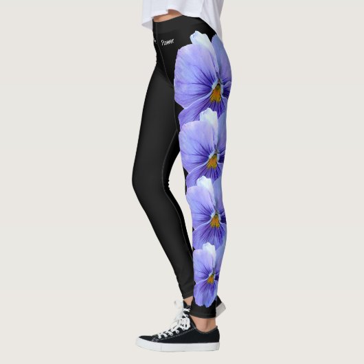 Black New Jersey Violet State Flower Leggings (Links)
