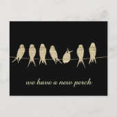 Black New Perch Adreswijziging Aankondigingskaart (Voorkant)