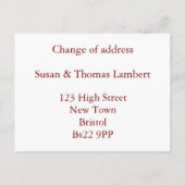 Black New Perch Adreswijziging Aankondigingskaart (Achterkant)