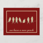 Black New Perch Adreswijziging Aankondigingskaart (Voorkant)