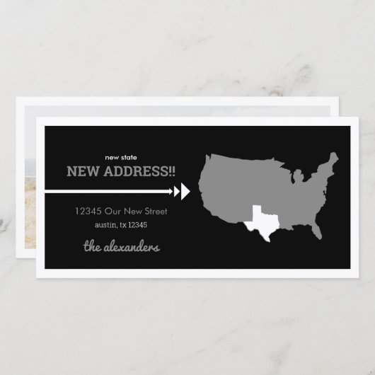 Black New State, nieuw adres! Texas verplaatsen (Voorkant / Achterkant)