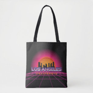 Black New Wave Retro 80s Los Angeles Canvas tas